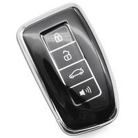 Coque de protection souple en TPU pour clé de voiture à 4 boutons avec garniture métallique pour télécommande automobile – Vente en gros