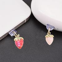 USB Type c Port de charge Anti-poussière Plug Little Strawberry Phone Charm Pendant