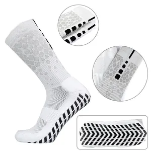 Commercio all'ingrosso crew custom performance sports elite soccer tape design grip socks calzini da calcio antiscivolo rosa per uomo donna