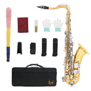 <span class=keywords><strong>Saxophone</strong></span> <span class=keywords><strong>ténor</strong></span> SLADE Factory, prix bas, professionnel, en laiton doré, couleur dorée, clés argentées - Product Image 1