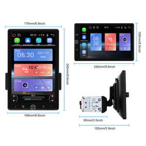 Podofo 1 Din Car Stereo 10.4" Rotatable Screen Support Wireless Carplay/Android Auto FM Car MP5 Player AUX FM BT EQ USB OEM/ODM - Product Image 4