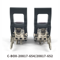 ZSTC C-BOX. . Poignée d'insertion/extraction type IET, levier noir, bouton gris, bas, 100 pièces 20817-653