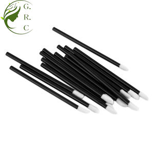 Brosses jetables blanches et brunes <span class=keywords><strong>pour</strong></span> les yeux, pinceaux de <span class=keywords><strong>maquillage</strong></span> <span class=keywords><strong>pour</strong></span> les yeux, embout en cuir plastique de 4 pouces avec couvercle protecteur - Product Image 5