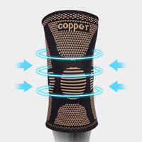 Manchon de compression en cuivre avec double support de mollet en silicone pour attelle de jambe en tricot élastique, bande intérieure double en silicone à ondulations