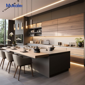 Fabricant OEM Laque économique et brillante grise et blanche en MDF intégré dans l'usine d'armoires de cuisine pour <span class=keywords><strong>micro</strong></span>-ondes - Product Image 1