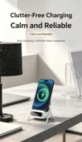 Chargeur sans fil rapide QC3.0, batterie externe, ventilateur, support magnétique pour téléphone de bureau, support flexible compatible avec toutes les marques de smartphones