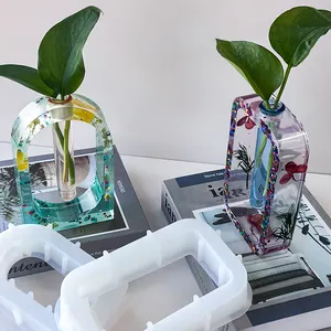 Test tüpü Set ile hidroponik vazo kalıp DIY vazo düzenleme kristal damla Flowerware silikon kalıp dış ticaret malları