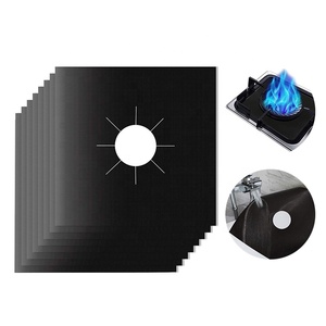 Nuevo Diseño Negro Plateado 27x27cm Cubierta para Quemador de Estufa de Gas Antiadherente Resistente al Calor con Certificación LFGB de PTFE+Fibra de Vidrio Ecológica - Product Image 2