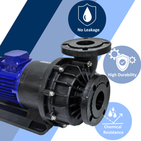 Pompe centrifuge industrielle à entraînement magnétique électrique 5 CV en plastique KDE-M20, moteur 100 % fil de cuivre, électrolytique, OEM