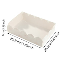IMEE En Stock En Gros Sur Mesure Imprimé Blanc Macaron Dessert Sandwich Bonbons Doux Boulangerie Mini Boîte À Gâteau Avec Couvercle Transparent