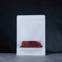 Sachet Doypack Classique en Papier Kraft Blanc Mat avec Fermeture Zip et Fenêtre, Emballage Alimentaire, Impression Héliogravure, pour Sucre