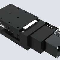 Eje de traslación lineal eléctrico en X con guía de rodillos cruzados, aluminio anodizado negro, recorrido de 4mm y 8mm, alineación óptica, OEM 12m