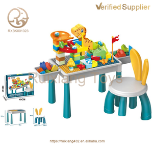 Vente en gros 104pcs éducation précoce multifonctionnel en plastique bloc <span class=keywords><strong>tables</strong></span> de construction étudier et jouer chaise incluse - Product Image 2