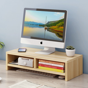 Computer Riser Stand Desktop Storage 3 Tier <b>Wood</b> Monitor Lift With Drawers Office Organizer Student Dormitory Shelf - Product Image 2