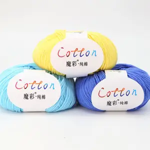 Popular Selling 50g One Ball 8ply 30 Colors In Stock For Baby Knitting Crochet 100% Cotton Yarn