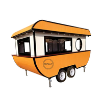 Remorque alimentaire mobile en forme de bateau, populaire auprès des fabricants d'équipement d'origine (OEM), personnalisation possible, chariot de nourriture et de café en plein air à vendre