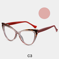 Classique rétro couleur unie bleu lumière bloquant TR90 plaque oeil de chat lunettes cadre à la mode boîtes lunettes cadre