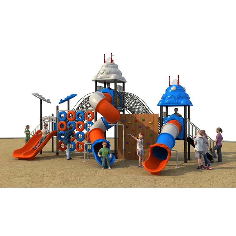 Multifunctional Outdoor Playground Equipment Space Fortress Playground Slide and Colorful swing