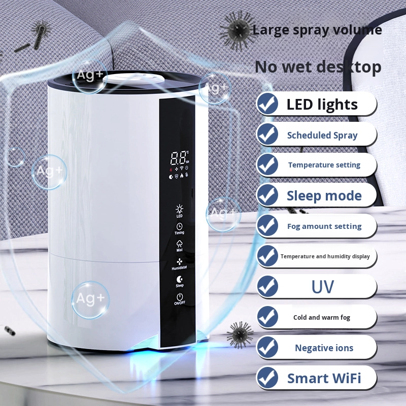 Intelligent Three-in-One Double Spray Humidifier with UV Negative Ion Remote Control Timing for Home and Hotel Use