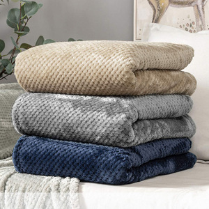 Couverture en flanelle moderne Super douce et chaude 3D 100% Polyester Plaid couleur unie pour la maison literie canapé-<span class=keywords><strong>lit</strong></span> jeter taille tricotée - Product Image 6