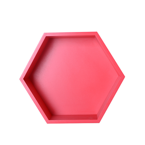 Étagères murales hexagonales rustiques en bois de pin, étagères flottantes en MDF, décoratives, petites, en bois, en forme de zigzag, pour le coin - Product Image 6