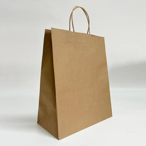 Alışveriş için bükülmüş saplı özel çevre dostu Kraft kağıt çanta - Product Image 4