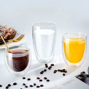 80ml 150ml 250ml 350ml 450ml tazze isolate tazze da tè in Latte borosilicato bicchieri da caffè in vetro a doppia parete