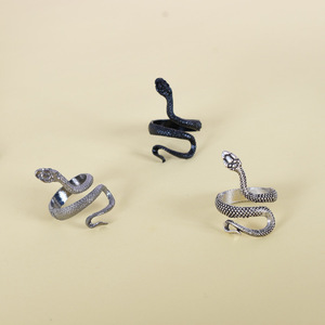 Anello <span class=keywords><strong>serpente</strong></span> animale Punk anello Vintage <span class=keywords><strong>donna</strong></span> rettile <span class=keywords><strong>serpente</strong></span> per uomo <span class=keywords><strong>donna</strong></span> anello regolabile con apertura retrò - Product Image 5