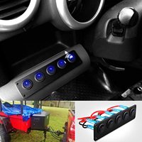 Nouveau panneau de commutateurs à bascule 12V étanche 5 gangues 3 broches marche/arrêt avec LED pour camping-car, bateau, voiture, véhicule, remorque, camion, SUV