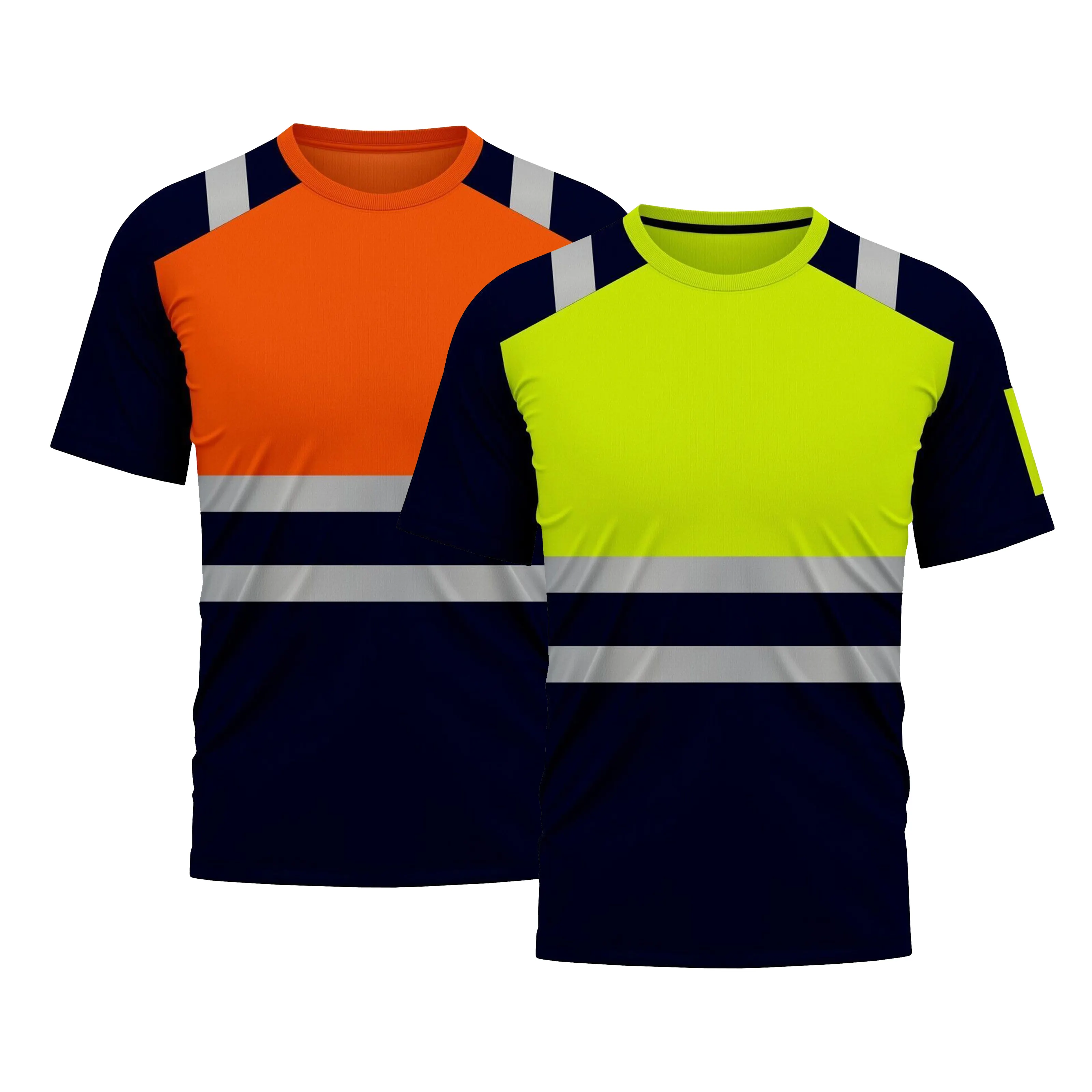Camicie da lavoro ciao Vis riflettenti di sicurezza giallo fluorescente T-Shirt da uomo Polo riflettente a asciugatura rapida