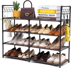 Metal Shoe Rack Shoe Organizer Stand Stackable Large Storage Organizer for Living Rooms and Home Shoe Racks for Home Versatile - Product Image 1
