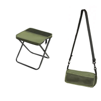Tabouret de camping pliable vert, voyage en plein air, randonnée, plage, chaise pliable légère, tabouret de pêche de poche avec sac de rangement