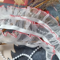 0285/2.5 Bandeau tissé à bord festonné coloré, nœud papillon en polyester, costume d'animal en peluche, sous-vêtements, textile de maison, dentelle, élasticité