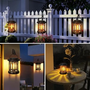 <b>Solar</b> Clip <b>Lantern</b> <b>Outdoor</b> Garden Light Flame Effect Lawn Decorative Lamp - Product Image 3