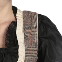 Robe Dirndl Traditionnelle pour Femme de Qualité Supérieure, Style Tablier en Tweed à Carreaux, Manches Courtes, Col Carré, Longueur Mini, Idéale pour les Célébrations et les Vacances