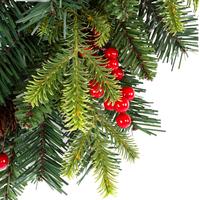 Karangan bunga Natal kustom Selamat Natal ornamen pintu depan dinding karangan bunga pinus buatan untuk dekorasi pesta