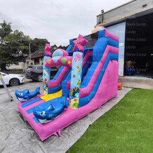 13ft Mới Nhảy bơm hơi trượt biển Thế Giới chủ đề phim hoạt hình nhà bouncy công viên leo làn đường trượt khô - Product Image 3