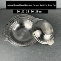 Yolecen Design moderne petit pot en argile flocon de neige martelé marmite marmite plate antiadhésive avec pot de nouilles commercial sans rivets pour le séchage