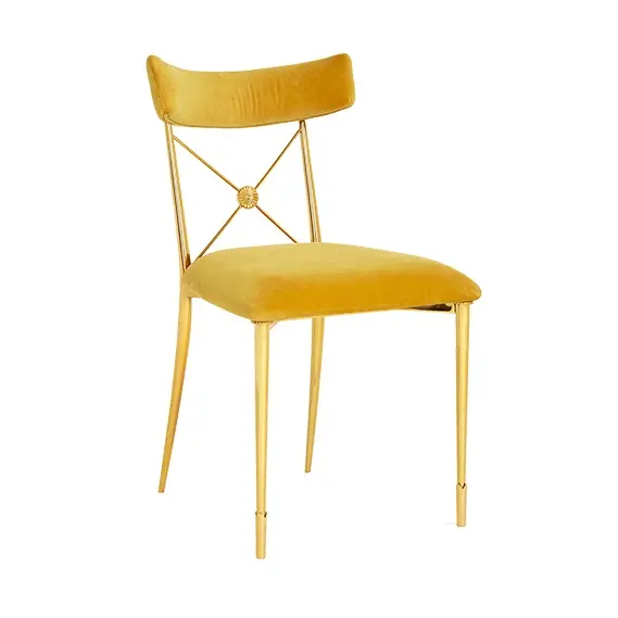 Современный бархатный обеденный стул из нержавеющей стали, элегантный свадебный стул, съемный стул для дома, отеля, мероприятия, мебель