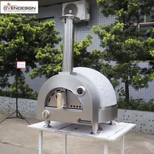 Nieuwe Stijl 600Mm Diameters Stenen Oppervlak Tandoor Light Grey Gas Klei Pizza Oven Pizza Oven Dome Met Aanpassing Voeten