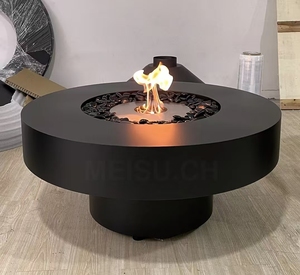 Chimenea de Acero al Carbono de Diseño Contemporáneo para Montar en la <span class=keywords><strong>Pared</strong></span>, para Uso en Interiores, Villas, Hoteles - Personalizable - Product Image 2