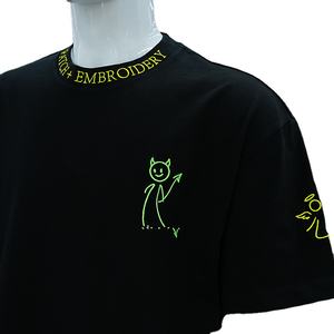 Camiseta Extra Grande de Algodón 100% con Logotipo Personalizado, Bordado 3D en Chenilla, Anti-UV y Transpirable para Hombre - Product Image 1