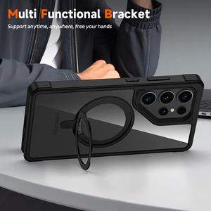 Coque de téléphone portable transparente givrée Laudtec pour Samsung S25 Ultra 360 porte-anneau charge magnétique coque antichoc Sjk1031 - Product Image 6