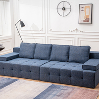 Canapé-lit sectionnel en tissu technique, compressé enroulé individuellement, avec rembourrage en éponge, idéal pour appartement