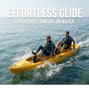 Kayak de pêche à hélice jaune à deux places, sectionnel, à coque divisée, double pédalier, <span class=keywords><strong>rigide</strong></span>, pour océan et lac, en promotion - Product Image 3