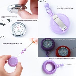Montre d'infirmière Medco de haute qualité à perles DIY, bracelet en caoutchouc souple rétractable, lumineuse, avec boucle à tirage facile pour médecins et étudiants, 37 mm - Product Image 2