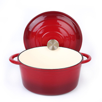 Cocotte thermique en fonte émaillé avec poignée ronde, ustensile de cuisine
