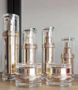 Bouteilles de luxe 50g 30g crème Lotion émulsion 100mL soins de la peau perle blanche carré <span class=keywords><strong>bouteille</strong></span> acrylique pot - Product Image 2