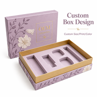 Caja de Regalo Reciclable con Impresión Personalizada, Bandeja Interior de Cartón con Relieve para Sets de Cosméticos y Cuidado de la Piel, Empaque de Belleza, Exhibición para Minoristas