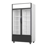 Vitrine réfrigérée verticale à double porte pour supermarché, idéale pour la vente de viande préemballée